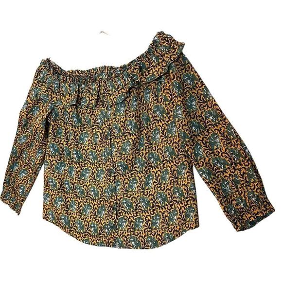J. Crew Women’s Ratti Elephant Print Blouse Cotton NWT Size 4 Bohemian Milk Maid - Picture 10 of 16